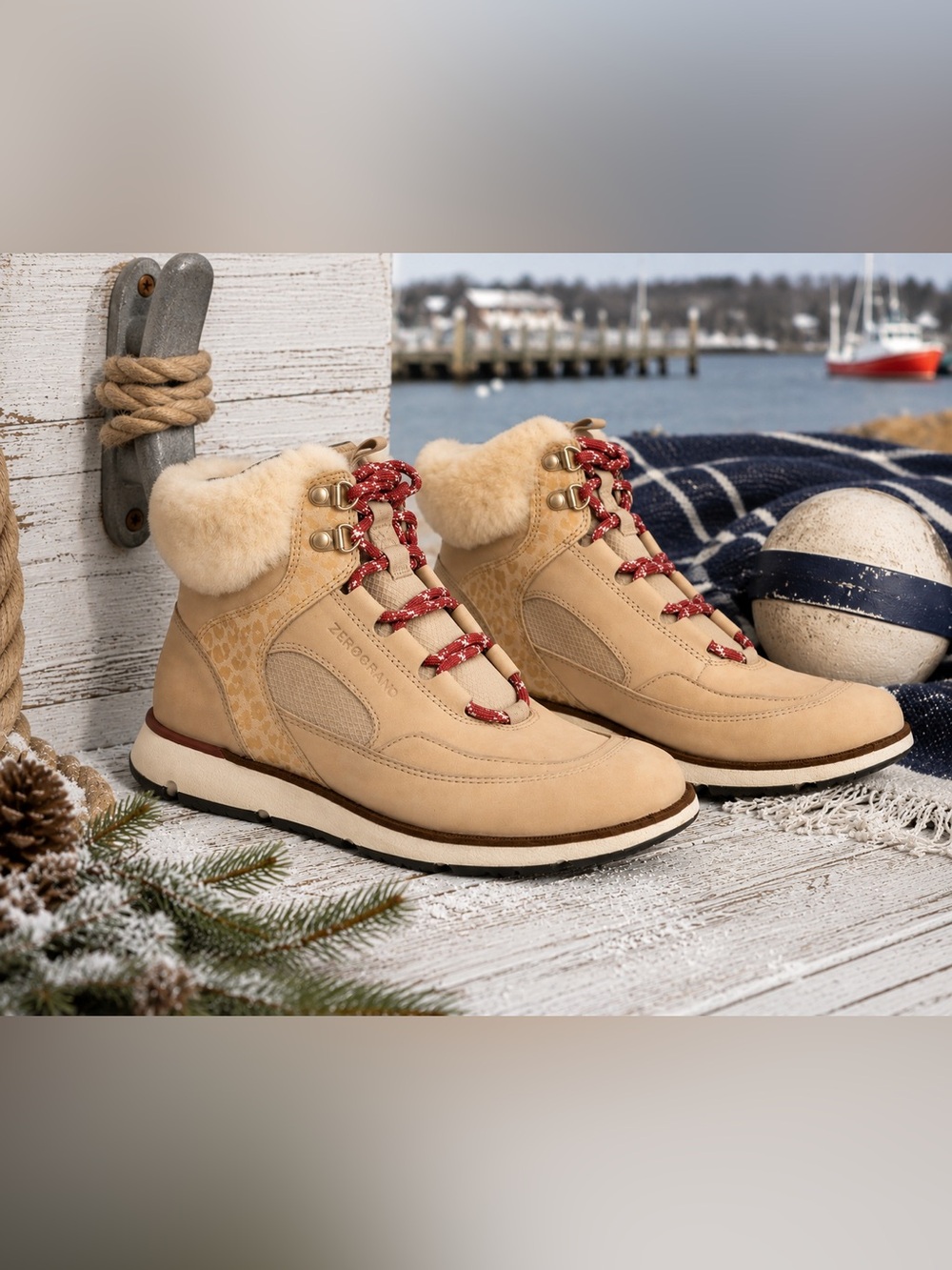Cole Haan ZeroGrand Waterproof Shearling Hiker Boots 5B NWT